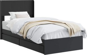 vidaXL Καλάθι με αποθήκη και κεφαλάρι Μαύρο 90 x 190 cm