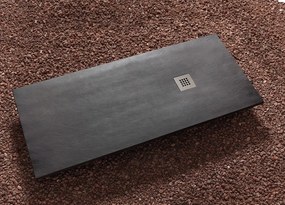 Tema Art Stone 80x130 - Παραλληλόγραμμη ντουζιέρα πέτρινη - Antracite