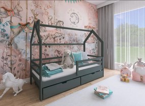 Κρεβάτι Σπιτάκι montessori LILA 70x160 graphite