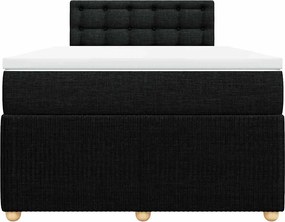 vidaXL Κρεβάτι Boxspring με Στρώμα Μαύρο 120x190 εκ. Υφασμάτινο