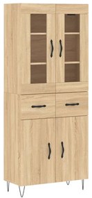 vidaXL Ντουλάπι Sonoma δρυς 69,5 x 34 x 180 εκ. από Επεξεργασμένο Ξύλο