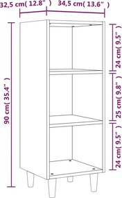 vidaXL Ντουλάπι Καπνιστή Δρυς 34,5 x 32,5 x 90 εκ. Επεξεργασμένο Ξύλο