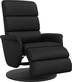 vidaXL Πολυθρόνα Ανακλινόμενη με Υποπόδιο Μαύρη από Συνθετικό Δέρμα