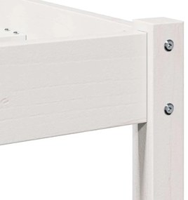 vidaXL Κρεβάτι με κεφαλάρι Λευκό 220 x 180 εκ Μασίφ ξύλο πεύκου