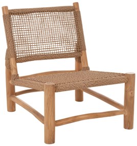 ΚΑΡΕΚΛΑ LONDER  ΞΥΛΟ TEAK ΣΕ ΦΥΣΙΚΟ ΚΑΙ ΣΥΝΘΕΤΙΚΟ RATTAN 63x77x77Υεκ.