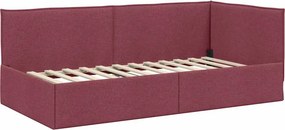 vidaXL Κρεβάτι Γωνίας Κόκκινο 80 x 200 cm ύφασμα