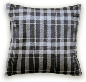 Διακοσμητική Μαξιλαροθήκη Fleece (50x50) Palamaiki Check Grey