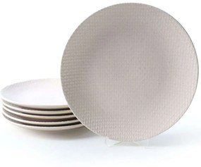 Πιάτο Ρηχό (Σετ 6Τμχ) 275KRM2468 27cm Cream Hermia Κεραμικό