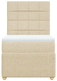 vidaXL Κρεβάτι Boxspring με Στρώμα Κρεμ 80 x 200 εκ. Υφασμάτινο