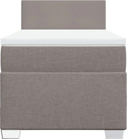 vidaXL Κρεβάτι Boxspring με Στρώμα Taupe 100 x 200 εκ. Υφασμάτινο