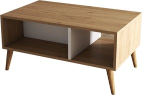 Τραπεζάκι Σαλονιού Δρυς / Λευκό DRADA 90x41.6x54