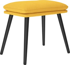 vidaXL Πολυθρόνα Relax Κίτρινη Μουσταρδί Υφασμάτινη με Σκαμπό
