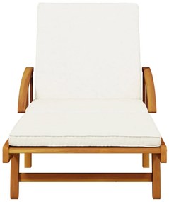 vidaXL Ξαπλώστρα με Μαξιλάρι &amp; Τραπέζι από Μασίφ Ξύλο Ακακίας