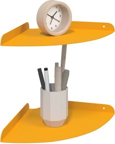 vidaXL Πλωτό ράφι με ράφι 2 pcs Χαμομηλί κίτρινο 24 x 24 x 2 εκ
