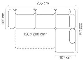 Γωνιακός καναπές Coral-Αριστερή