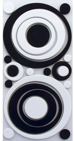 Black &amp; White Circles αφρώδη αυτοκόλλητα τοίχου S (59508) - 59508