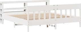 vidaXL Σκελετός Κρεβ. Χωρίς Στρώμα Λευκό 180x200 εκ Μασίφ Πεύκο