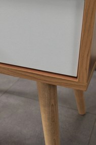 Κομοδίνο Καρυδί / Λευκό ROZOR 55x55x30