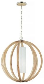 Κρεμαστό Φωτιστικό Οροφής 1xE27 Φυσικό Φ66cm Allier FE-ALLIER-P-L-LW Elstead Lighting FE-ALLIER-P-L-LW Καφέ