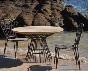 Τραπέζι Nextdeco Kai ξύλο teak Υ78x∅120εκ.