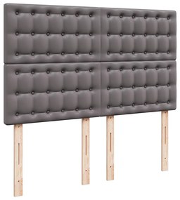 ΟΘΩΜΑΝΙΚΟ ΚΡΕΒΑΤΙ ΜΕ ΣΤΡΩΜΑ &amp; LEDS GREY 140X200CM FAUX LEATHER 3313858