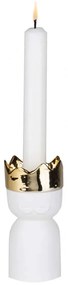 Κηροπήγιο King's Light Caspar RD0090759 Φ6x12cm White-Gold Raeder Πορσελάνη