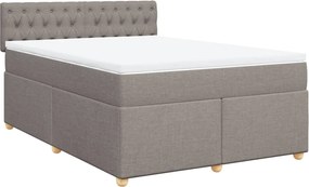 vidaXL Κρεβάτι Boxspring με Στρώμα Taupe 160x200 εκ. Υφασμάτινο