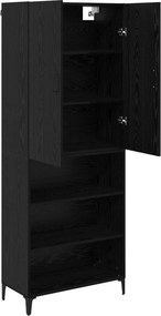 vidaXL Highboard Μαύρη Οξυά 69,5 x 34 x 180 εκ. Επεξεργασμένο Ξύλο