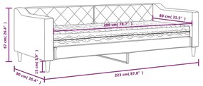 Καναπές Κρεβάτι με Στρώμα Taupe 80 x 200 εκ. Υφασμάτινο - Μπεζ-Γκρι