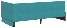 vidaXL Κρεβάτι Γωνίας με κεφαλάρι Τιρκουάζ 100 x 200 cm Βελούδο