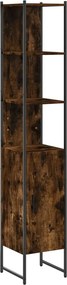 vidaXL Ντουλάπι Μπάνιου Καπνιστή Δρυς 33x33x185,5 εκ. Επεξεργ. Ξύλο