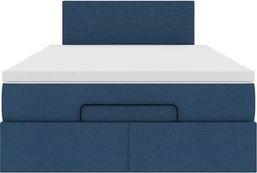 vidaXL Οθωμανικό κρεβάτι με στρώμα μπλε 120x200cm ύφασμα