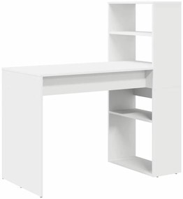 vidaXL Γραφείο με ράφι Λευκό 113 x 54 x 120 εκ. Επεξεργασμένο ξύλο