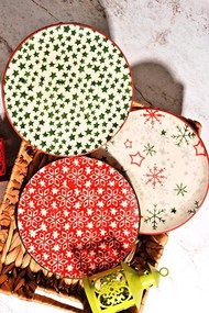 Stewehome Σετ 6 Χειροποίητα διακοσμητικά Πιάτα Γλυκού 21x21 cm