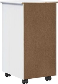 vidaXL Κινητό Ντουλάπι 34 x 39 x 65,5 cm Στερεό ξύλο πεύκου Λευκό