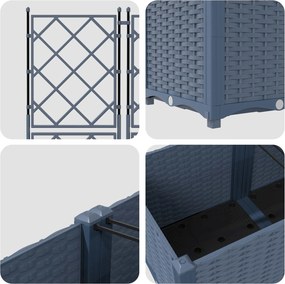 vidaXL Γλάστρα Κήπου 2 τμχ. Γκρι 80 x 40 x 143 εκ. PP