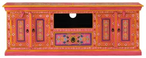 Έπιπλο Τηλεόρασης Ροζ 110 x 30 x 40 εκ. από Μασίφ Ξύλο Μάνγκο - Ροζ