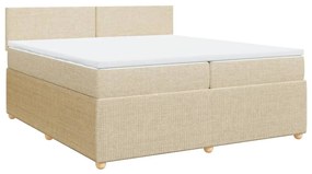 ΚΡΕΒΑΤΙ BOXSPRING ΜΕ ΣΤΡΩΜΑ ΚΡΕΜ 200X200 ΕΚ. ΥΦΑΣΜΑΤΙΝΟ 3287561