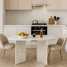 Τραπέζι Cortado Megapap χρώμα λευκό εφέ μαρμάρου 138x80x75εκ.
