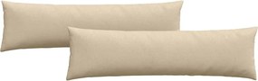 vidaXL Μαξιλάρι Καναπέ 2 pcs Κρεμ 145 x 40 εκ. ύφασμα