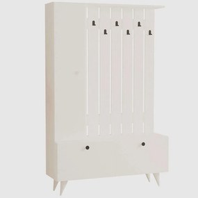 Έπιπλο Εισόδου Lala 835PUQ5042 112x35x170cm White Μοριοσανίδα, Μελαμίνη