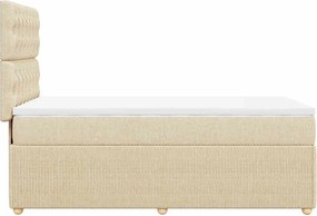 vidaXL Κρεβάτι Boxspring με Στρώμα Κρεμ 90x190 εκ.Υφασμάτινο