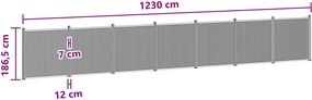 vidaXL Πάνελ Φράχτη 7 τμχ. 1230 x 186,5 εκ. WPC και Αλουμίνιο Μαύρο