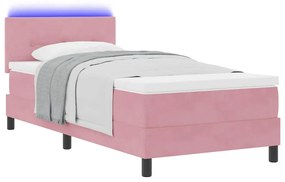 vidaXL Κρεβάτι με ελατήρια με στρώμα Ροζ 80 x 200 cm Βελούδο