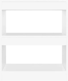 vidaXL Βιβλιοθήκη/Διαχωριστικό Χώρου Λευκό 60x30x72 εκ. Επεξ. Ξύλο