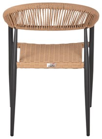 ΠΟΛΥΘΡΟΝΑ ΑΛΟΥΜΙΝΙΟΥ  ΑΝΘΡΑΚΙ PΕ RATTAN ΜΠΕΖ 56x60x78 εκ.