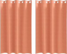 vidaXL Κουρτίνες Μαύρης Ύφανσης με Δαχτυλίδια 2 pcs Τερακότα