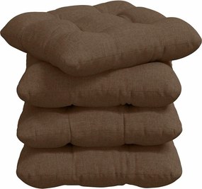 vidaXL Μαξιλάρια καθισμάτων 4 pcs Καφέ 40 x 40 x 12 εκ. ύφασμα