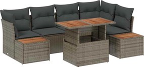 vidaXL Σετ Καναπέ Κήπου με αποθήκευση 10 pcs Γκρι Πολυ ράταν