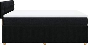 vidaXL Κρεβάτι Boxspring με Στρώμα Μαύρο 140x200 εκ. Υφασμάτινο